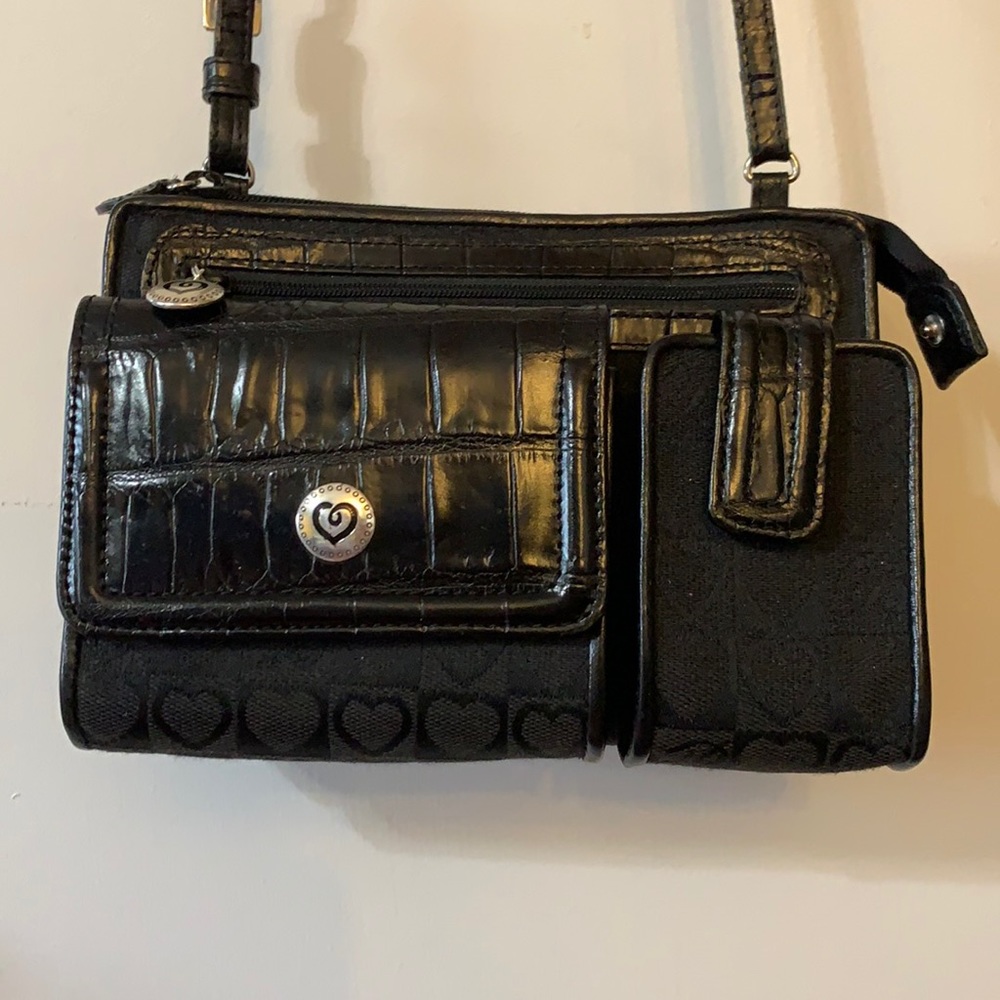 BRIGHTON Black Leather Classic Crossbody